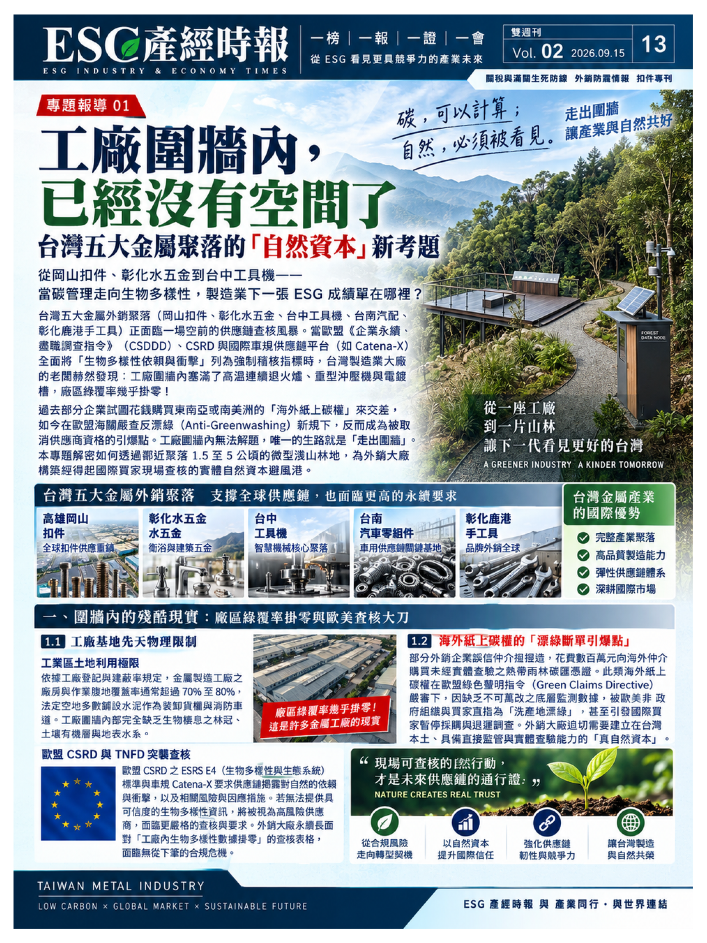 工廠圍牆內空間已盡：台灣五大金屬聚落的「自然資本」新考題
