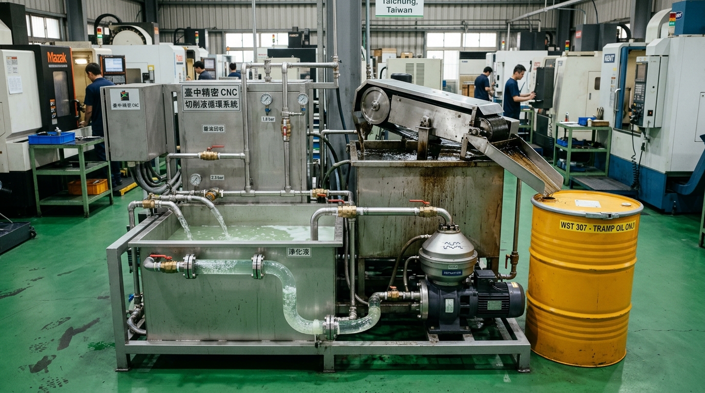 精密切削液 92% 循環過濾:加工車間有害廢棄物轉化為 ISO 14021 循環資產
